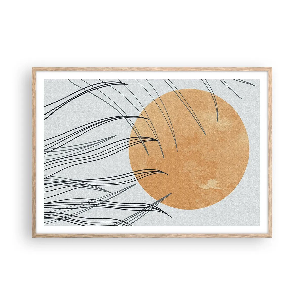 Poster în ramă de stejar deschis - Întotdeauna spre soare - 100x70 cm