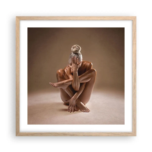 Poster în ramă de stejar deschis - Unitatea trupului și a spiritului - 50x50 cm