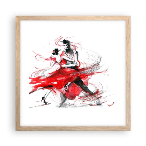 Poster în ramă de stejar deschis - Tango - ritmul pasiunii - 40x40 cm