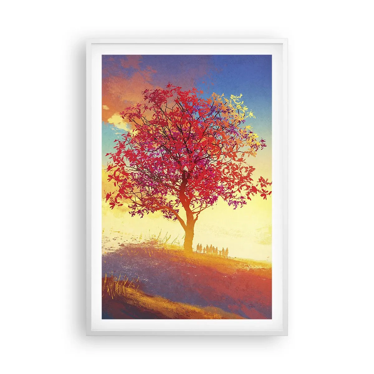 Poster în ramă albă - Pelerin la destinație - 61x91 cm