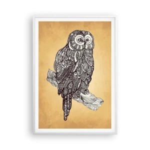 Poster în ramă albă - Ornamente complicate de înțelepciune - 70x100 cm