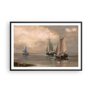 Poster în ramă neagră - Întoarcerea marinarilor - 91x61 cm