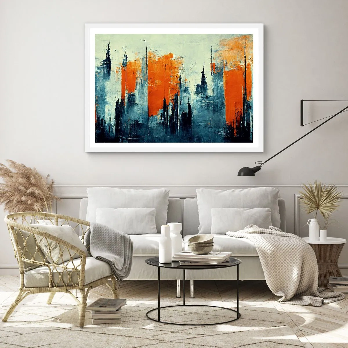 Poster în ramă albă - Peisaj modern - 40x30 cm