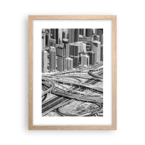 Poster în ramă de stejar deschis - Dubai - orașul imposibil - 30x40 cm