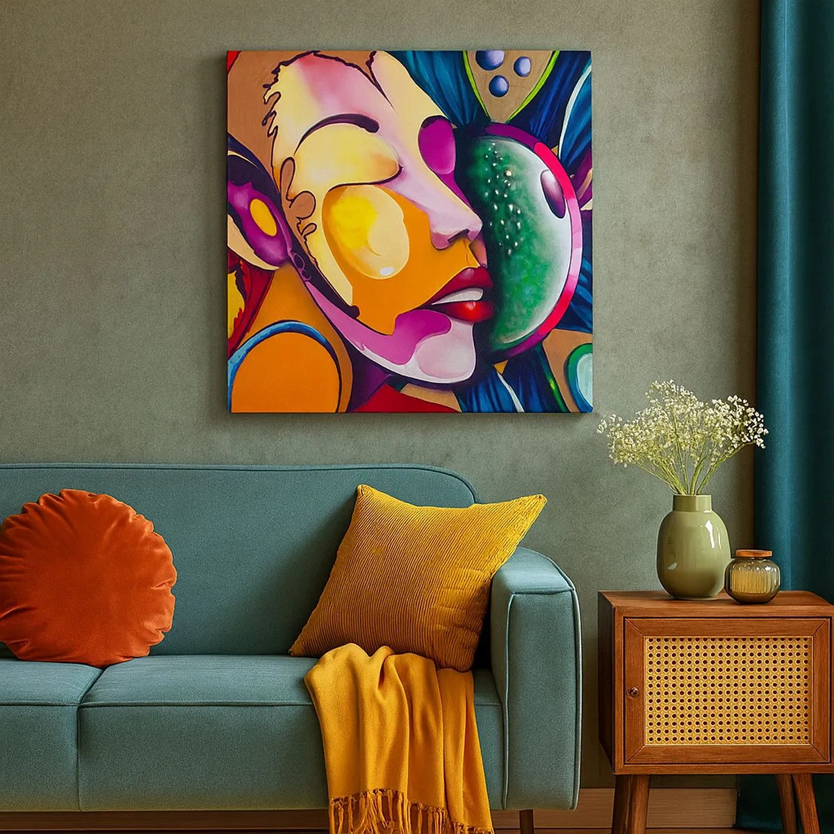 Tablou pe pânză - Atingere de culoare - 30x30 cm