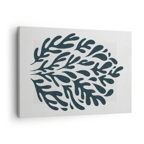 Tablou pe pânză Canvas - Motiv abstract de frunze întunecate pe un fundal deschis - 70x50cm - Formele naturii - Decorațiune modernă pentru perete pentru living și dormitor ARTTOR