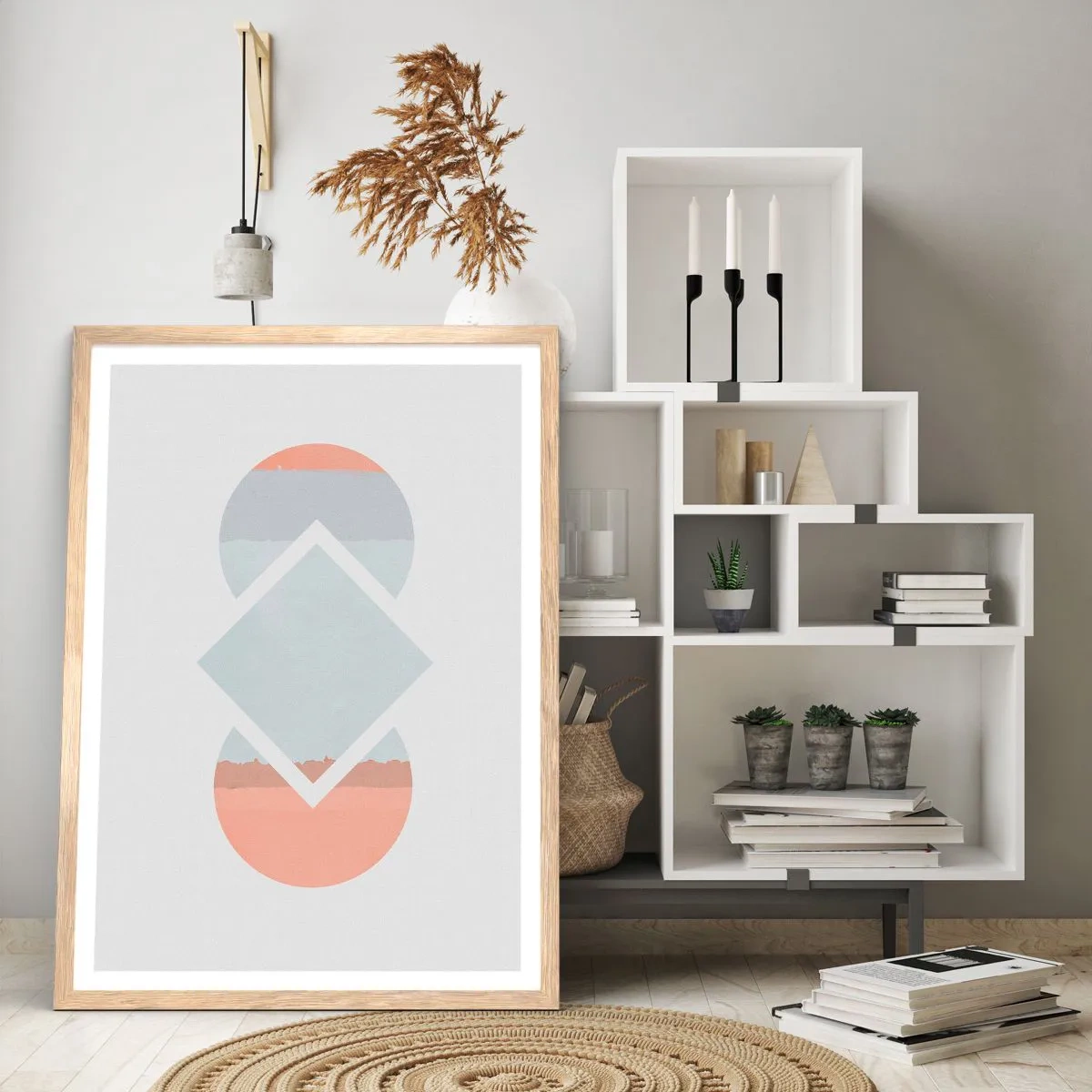 Poster în ramă de stejar deschis - Situația este clară - 40x50 cm