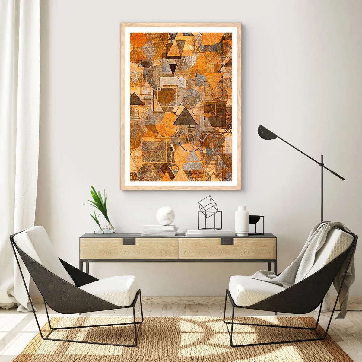 Poster în ramă de stejar deschis - Lumea băgată în formă - 70x100 cm
