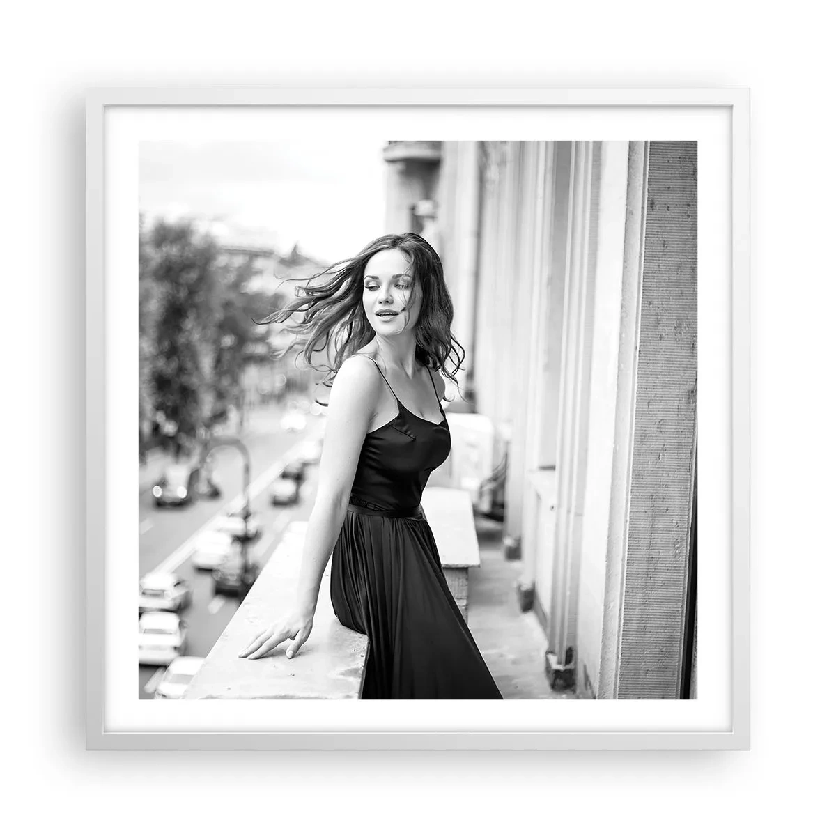 Poster în ramă albă - Cu siguranță e o fată pariziană - 60x60 cm