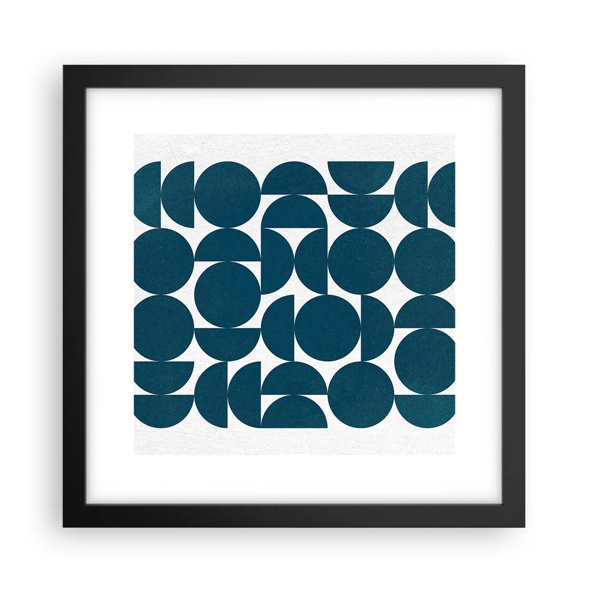 Poster în ramă neagră - Cercuri și semicercuri - 30x30 cm