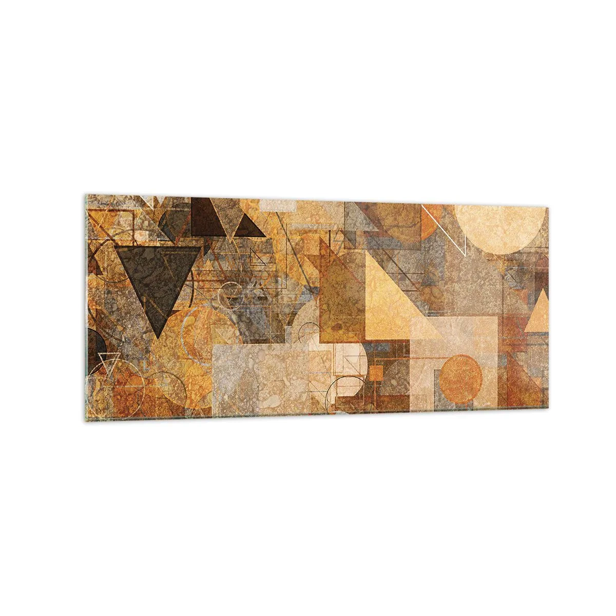 Tablou pe sticlă - Studiu cubist de bronz - 120x50 cm
