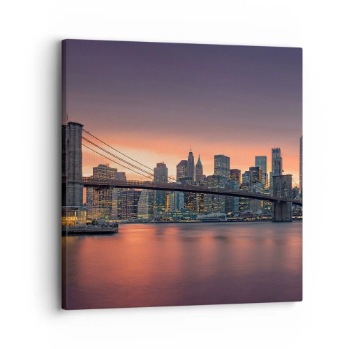 Tablou pe pânză - Scufundate în tăcerea liliachie - 30x30 cm