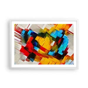 Poster în ramă albă - Sandviș multicolor - 70x50 cm