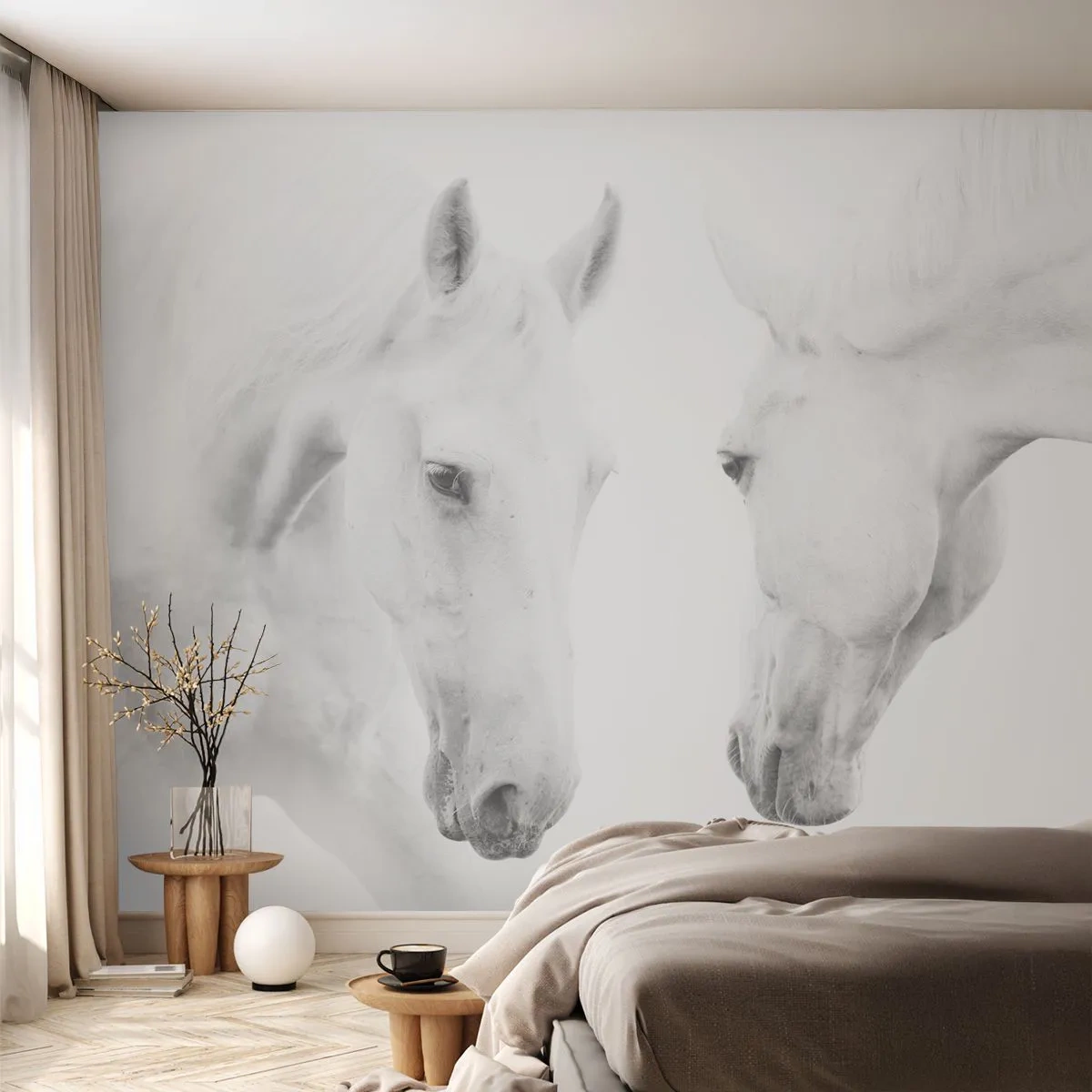 Tapet Autoadeziv Deluxe Sticker - Este aceasta o prietenie...? - Cai, Natură, Animale - 400x280 cm