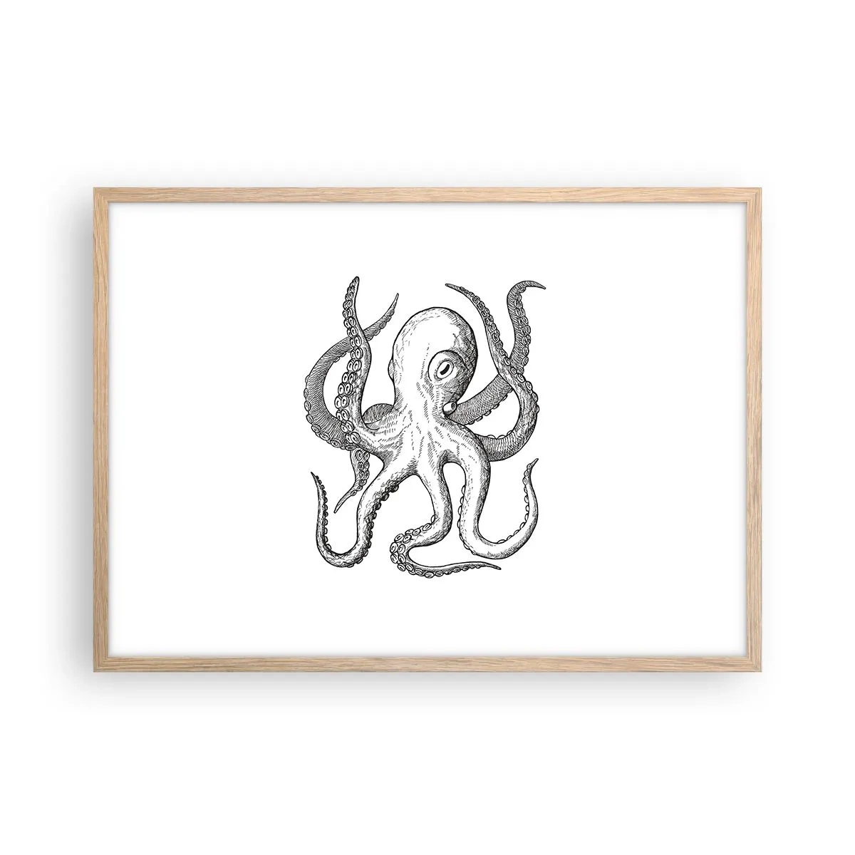 Poster în ramă de stejar deschis - Dansând cu valurile - 70x50 cm