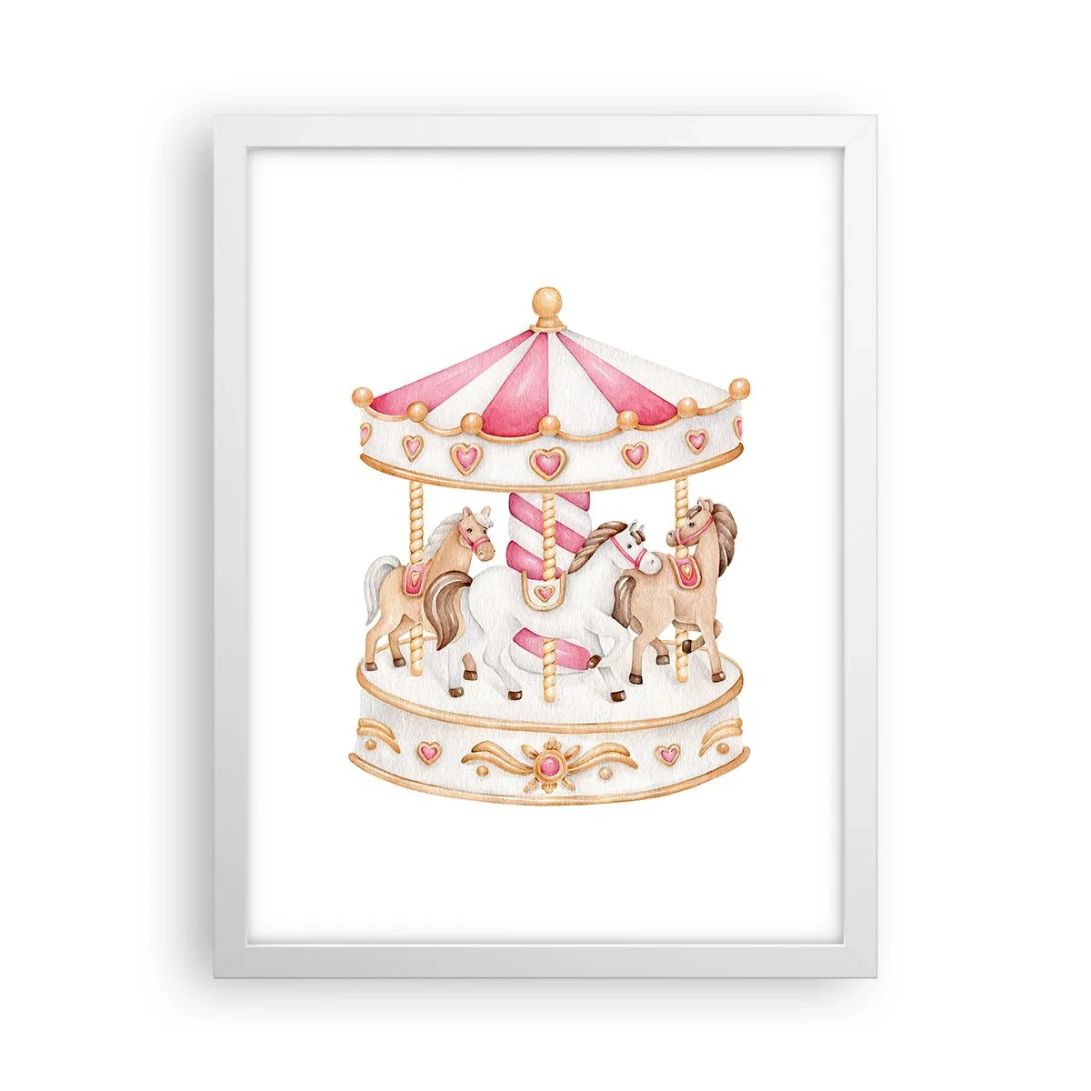 Poster în ramă albă - Lumea dulce a copilăriei - 30x40 cm