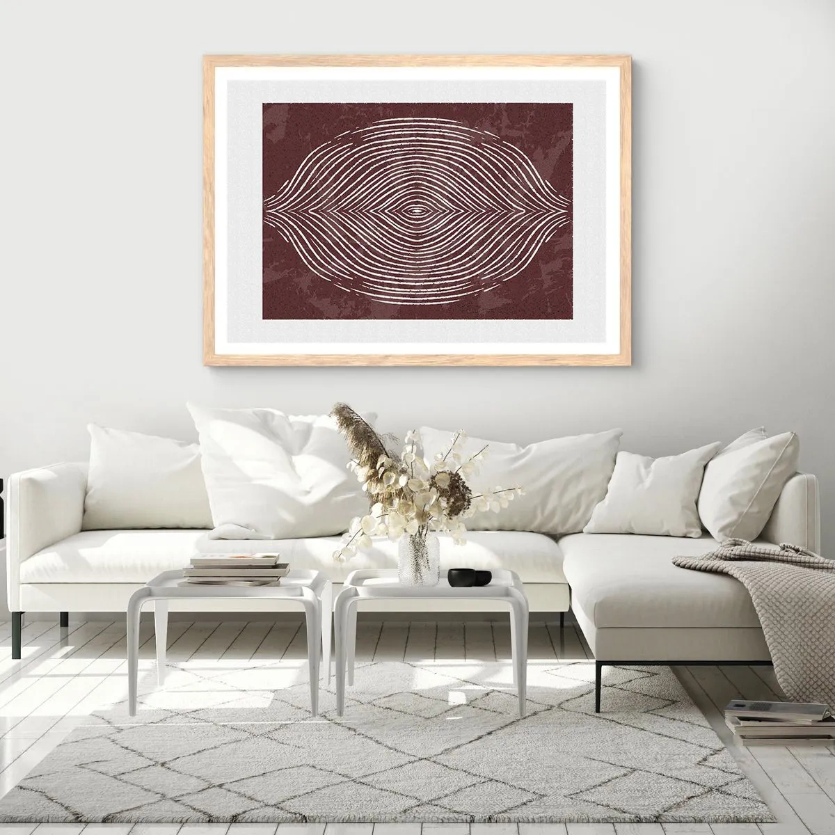 Poster în ramă de stejar deschis - Spațiul vorbește - 100x70 cm