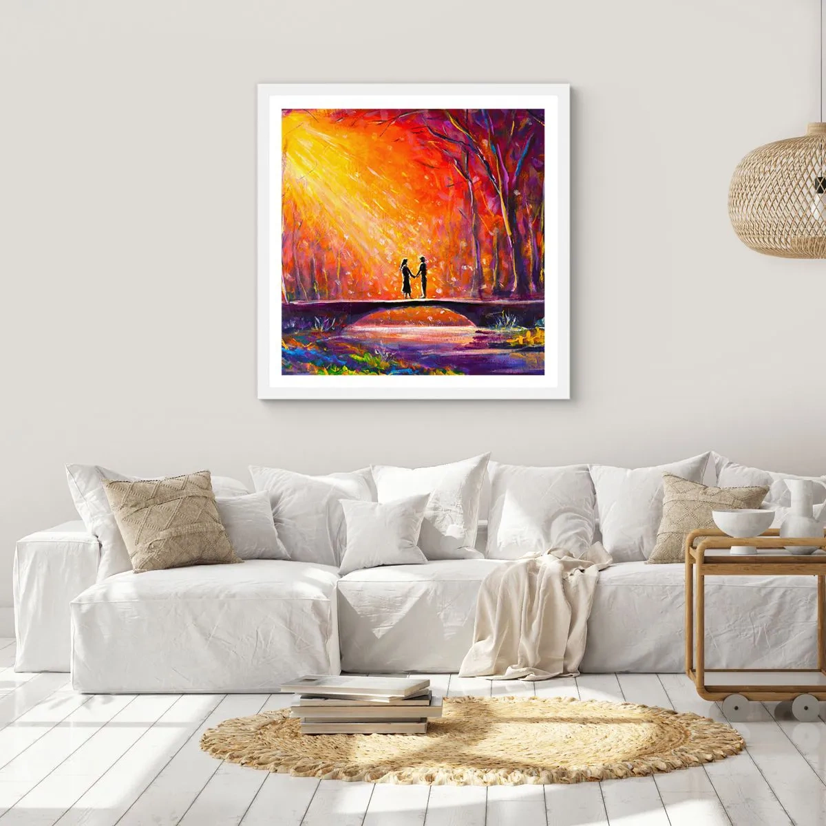 Poster în ramă albă - Și cerul îi iubește - 30x30 cm