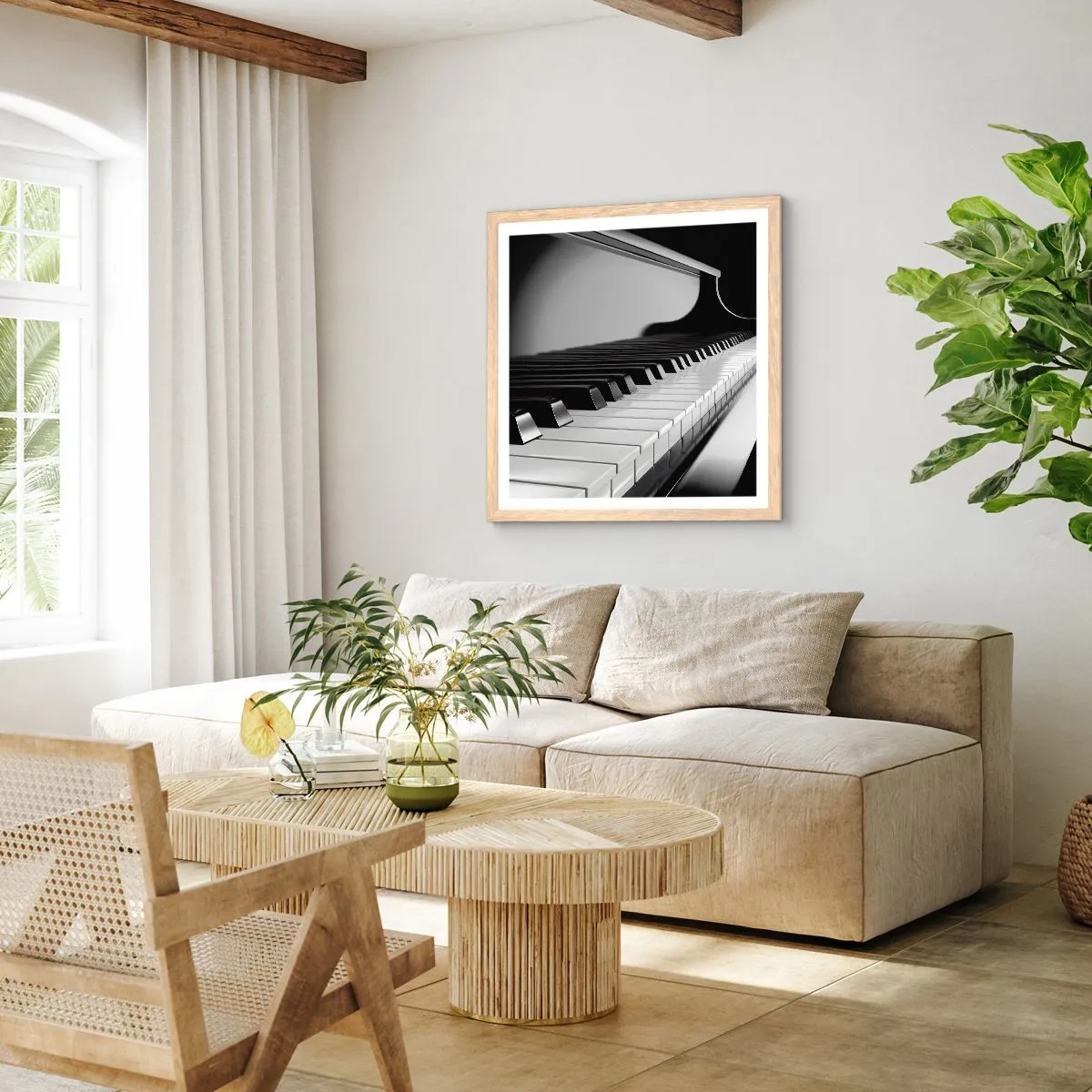 Poster în ramă de stejar deschis - Armonia formelor și a culorilor - 30x30 cm