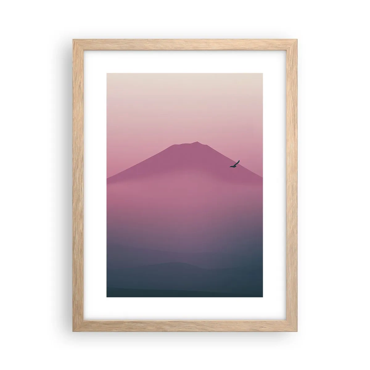 Poster în ramă de stejar deschis - Călători deasupra norilor - 30x40 cm