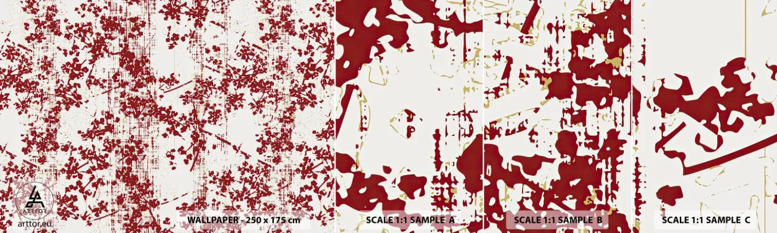 Mostră tapet autocolant Deluxe Sticker - Ca un percal vechi - În vârstă, Model, Flori - 100x30 cm