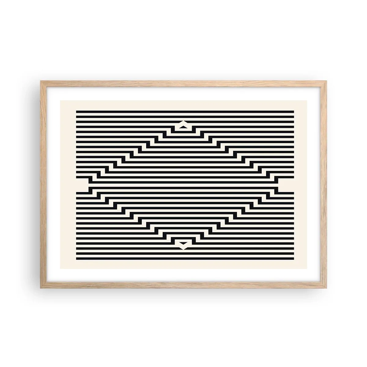 Poster în ramă de stejar deschis - Iluzie geometrică - 70x50 cm