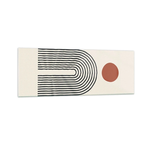 Tablou pe sticlă - Magnetismul formelor și al culorilor - 140x50 cm