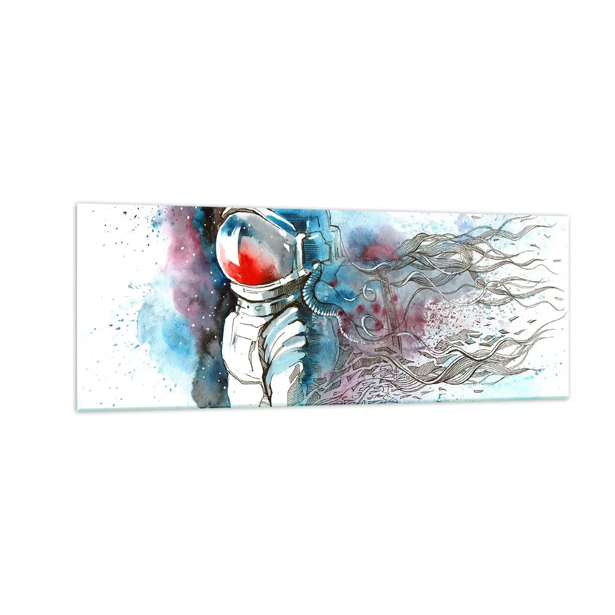 Tablou pe sticlă - Singur cu cosmosul - 140x50 cm