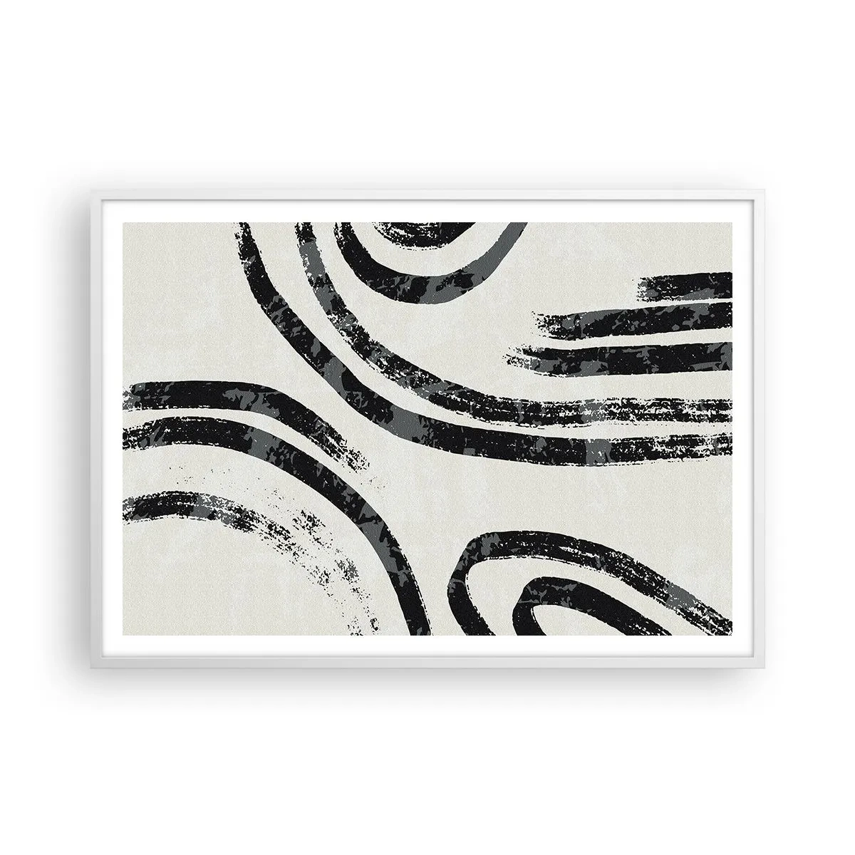 Poster în ramă albă - Pe jumătate oprit - 100x70 cm