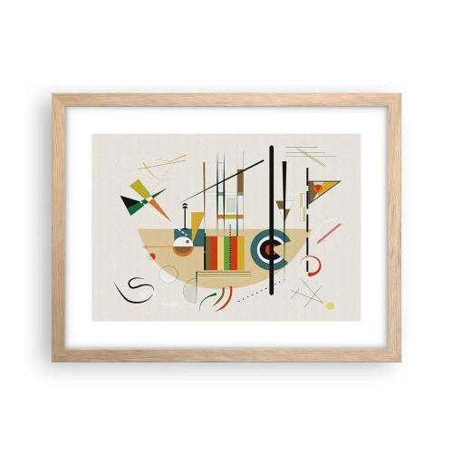 Poster în ramă de stejar deschis - Și lumea râde - 40x30 cm