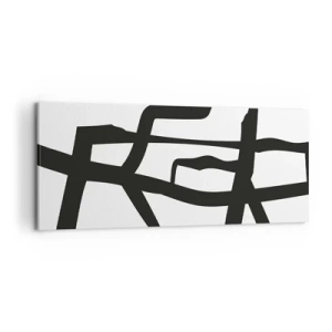 Tablou pe pânză - Construcție în alb și negru - 120x50 cm