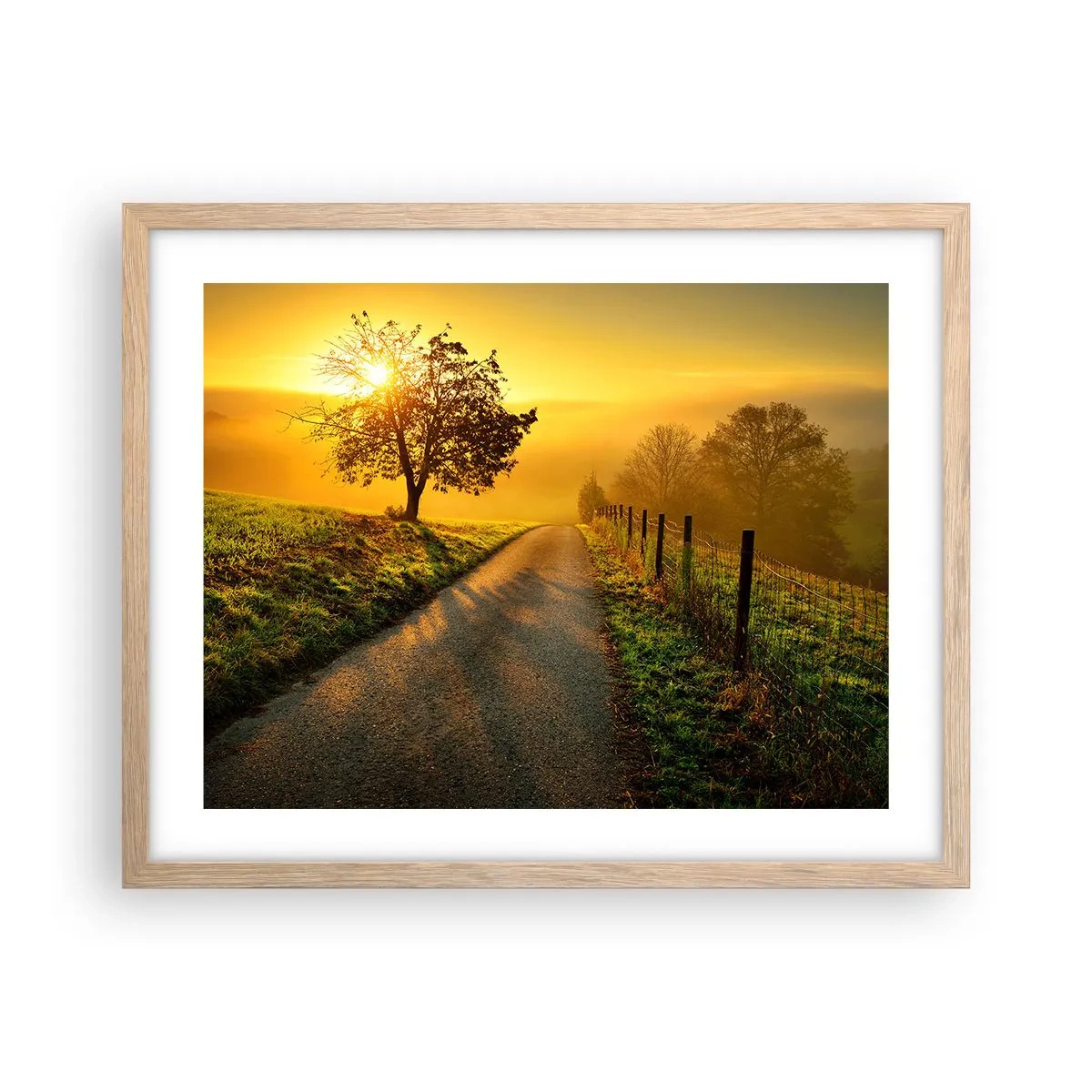 Poster în ramă de stejar deschis - O după-amiază de miel - 50x40 cm