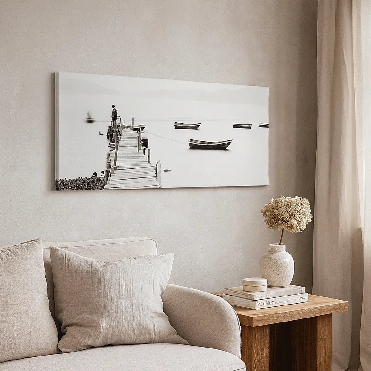 Tablou pe pânză - Peste apă liniștită și limpede - 30x30 cm