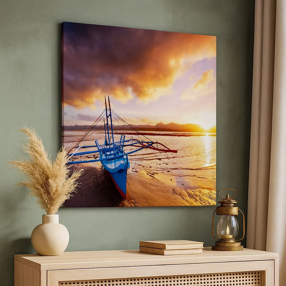 Tablou pe pânză - După o zi lungă, întindeți-vă pe nisip - 30x30 cm