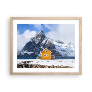 Poster în ramă de stejar deschis - Vacanță scandinavă - 50x40 cm