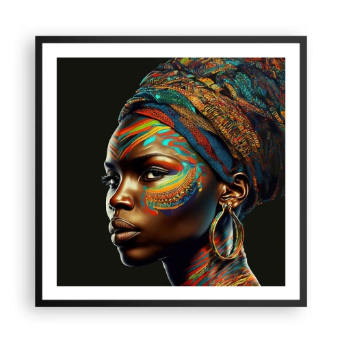 Poster în ramă neagră - Regina africană - 60x60 cm