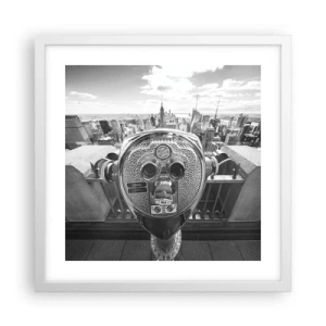 Poster în ramă albă - Orașul de deasupra orașelor - 40x40 cm
