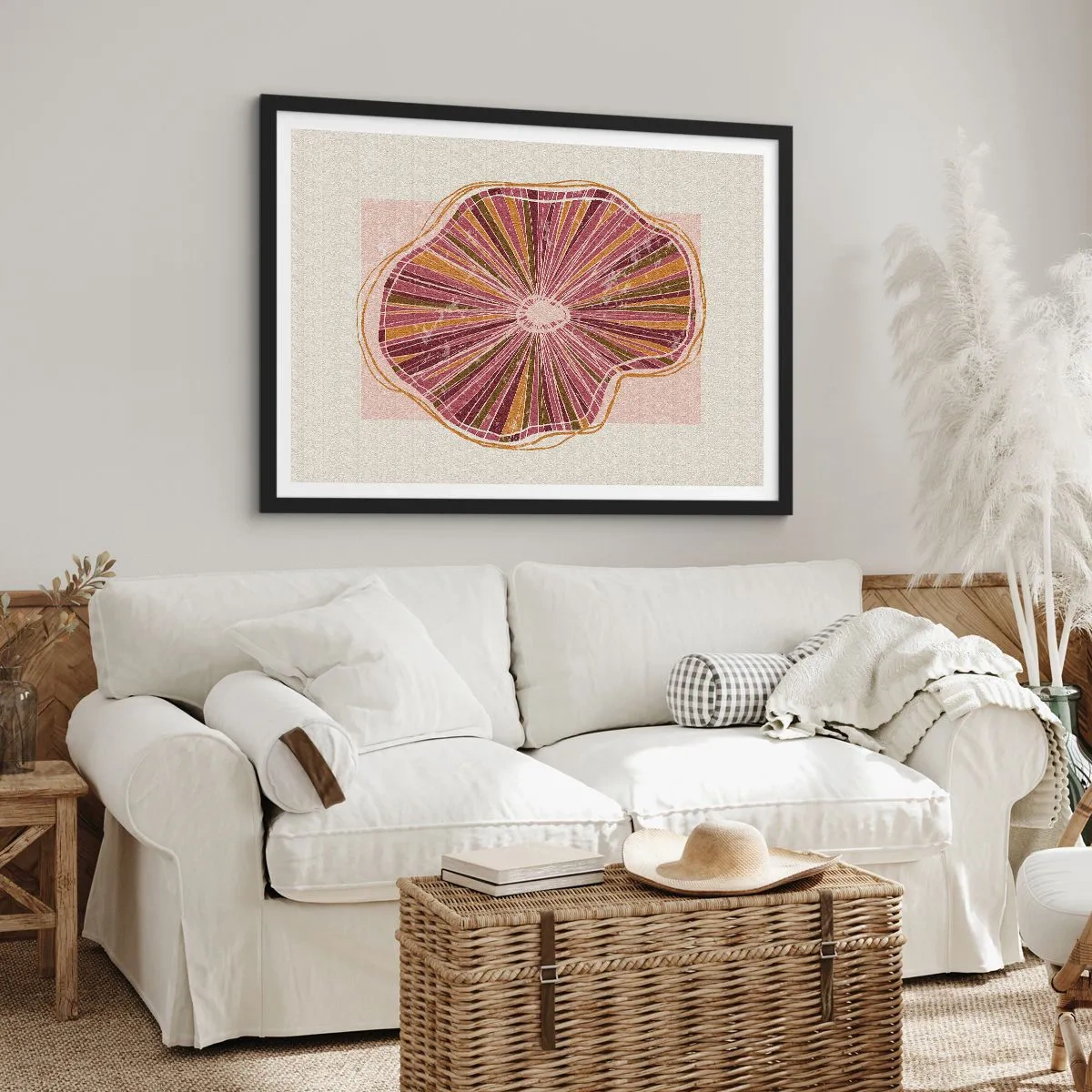 Poster în ramă neagră - Abstracția radială - 70x50 cm