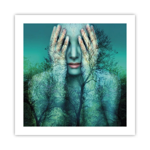 Poster - Scufundată în albastru - 50x50 cm