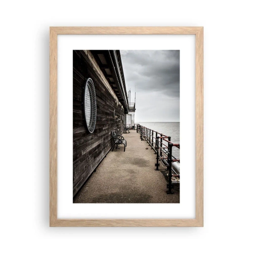 Poster în ramă de stejar deschis - Timpul s-a oprit - 30x40 cm