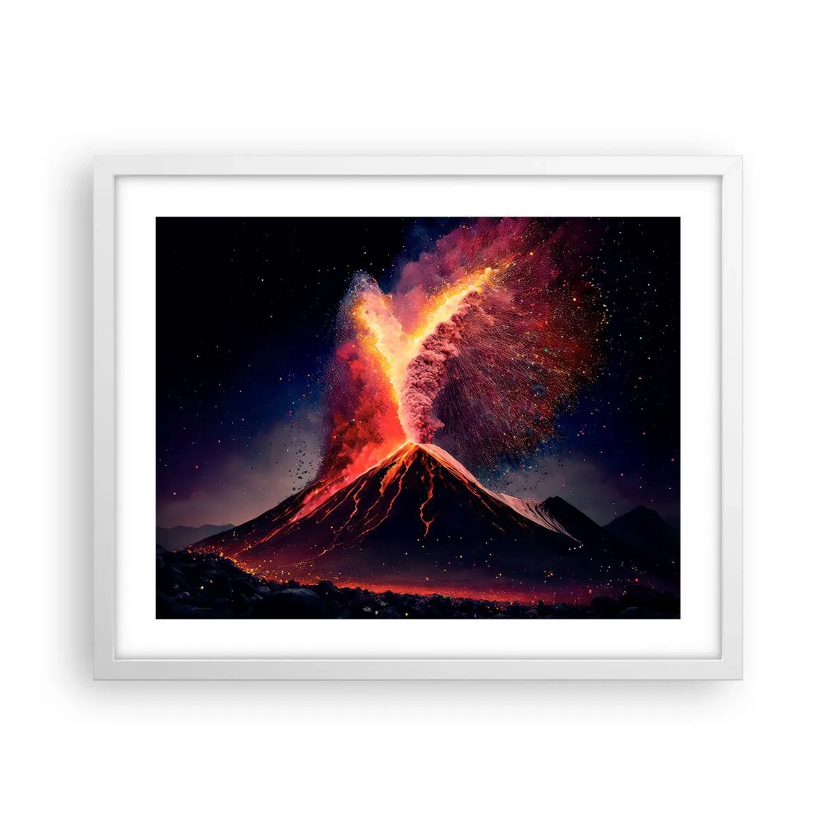 Poster în ramă albă - Frumusețe și groază - 50x40 cm