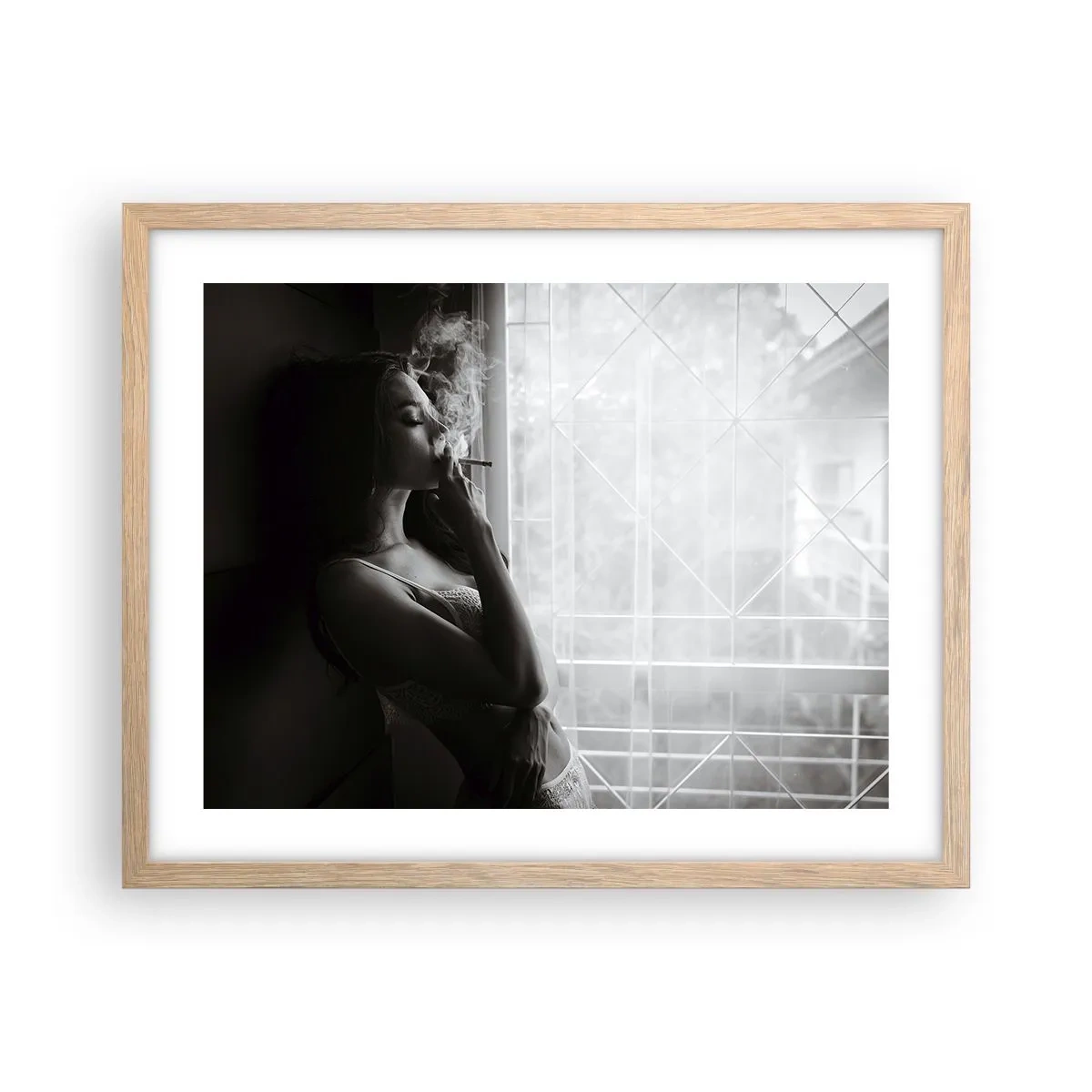 Poster în ramă de stejar deschis - Un moment senzual - 50x40 cm