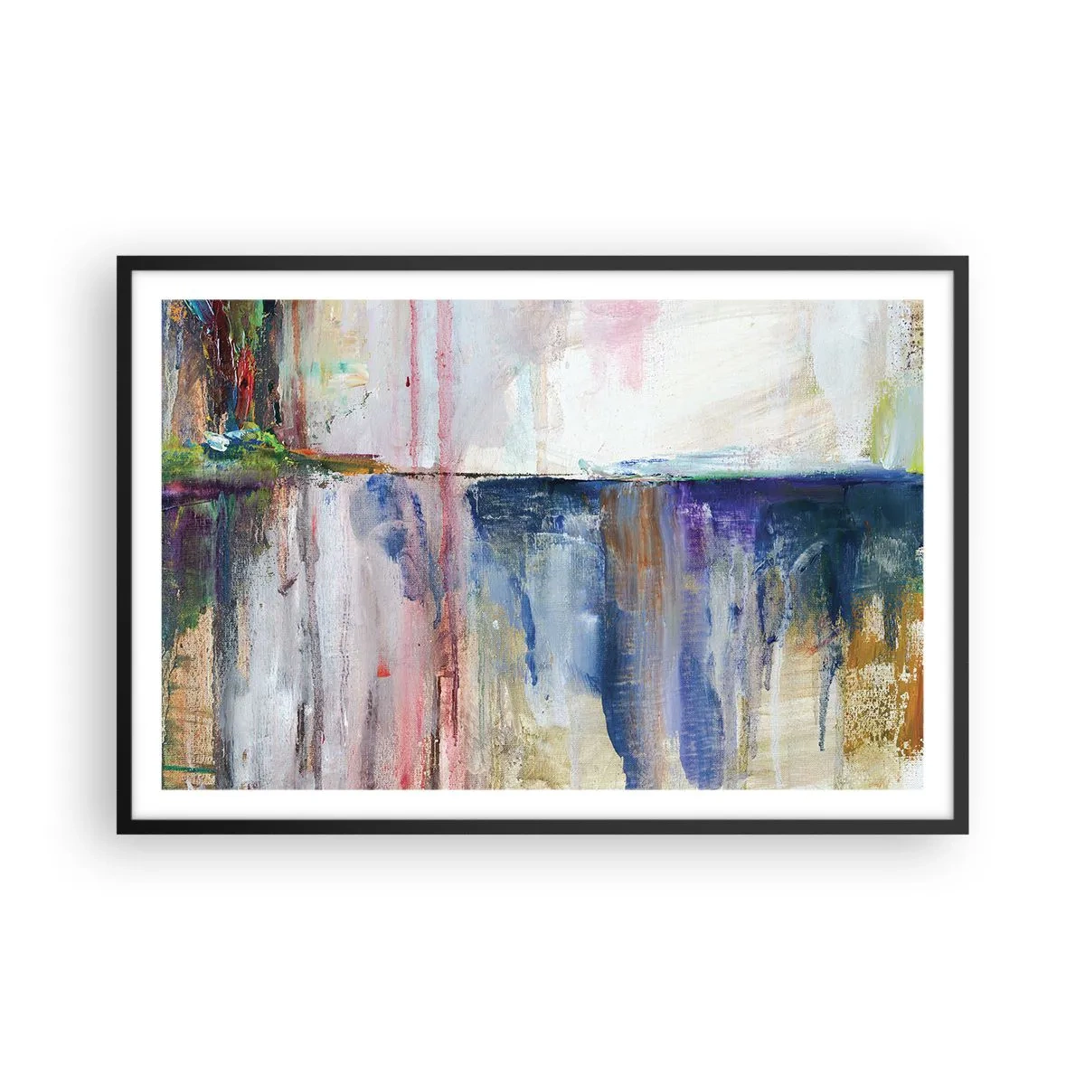 Poster în ramă neagră - Impresii și asociații colorate - 91x61 cm