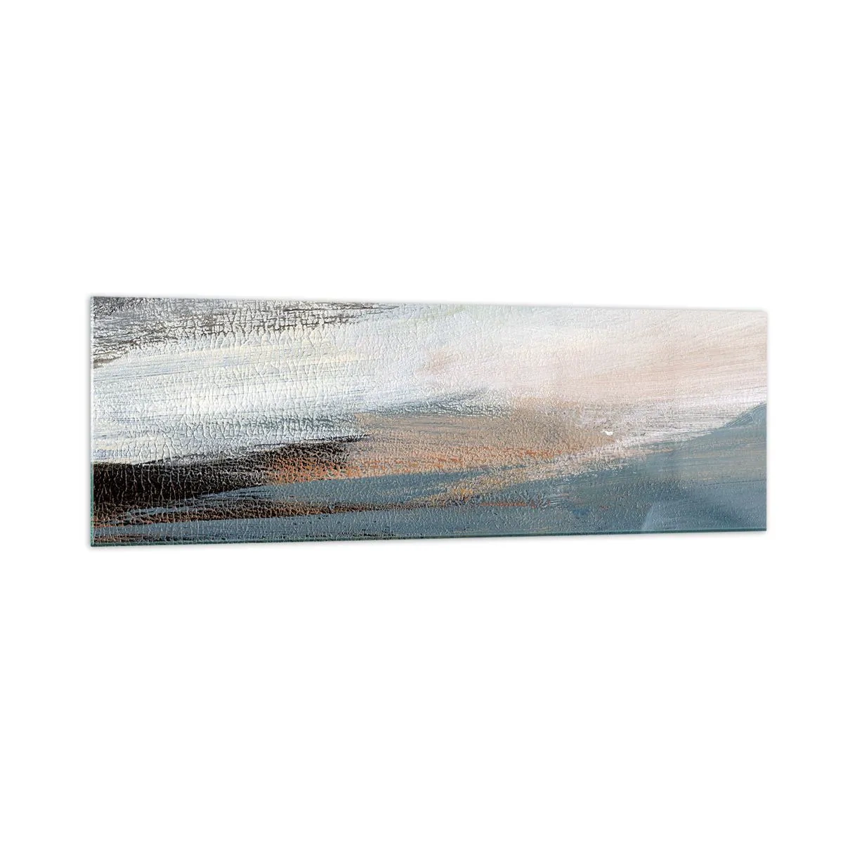 Tablou pe sticlă - Abstracție: peisaj nordic - 160x50 cm