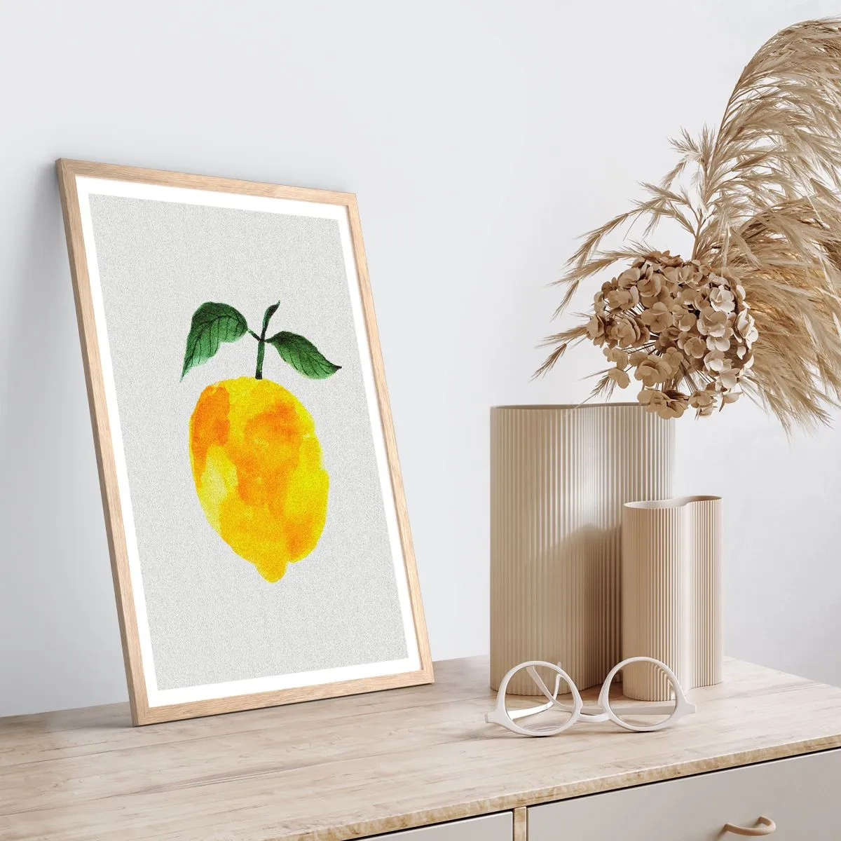 Poster în ramă de stejar deschis - Cum să simțiți gustul soarelui - 40x50 cm