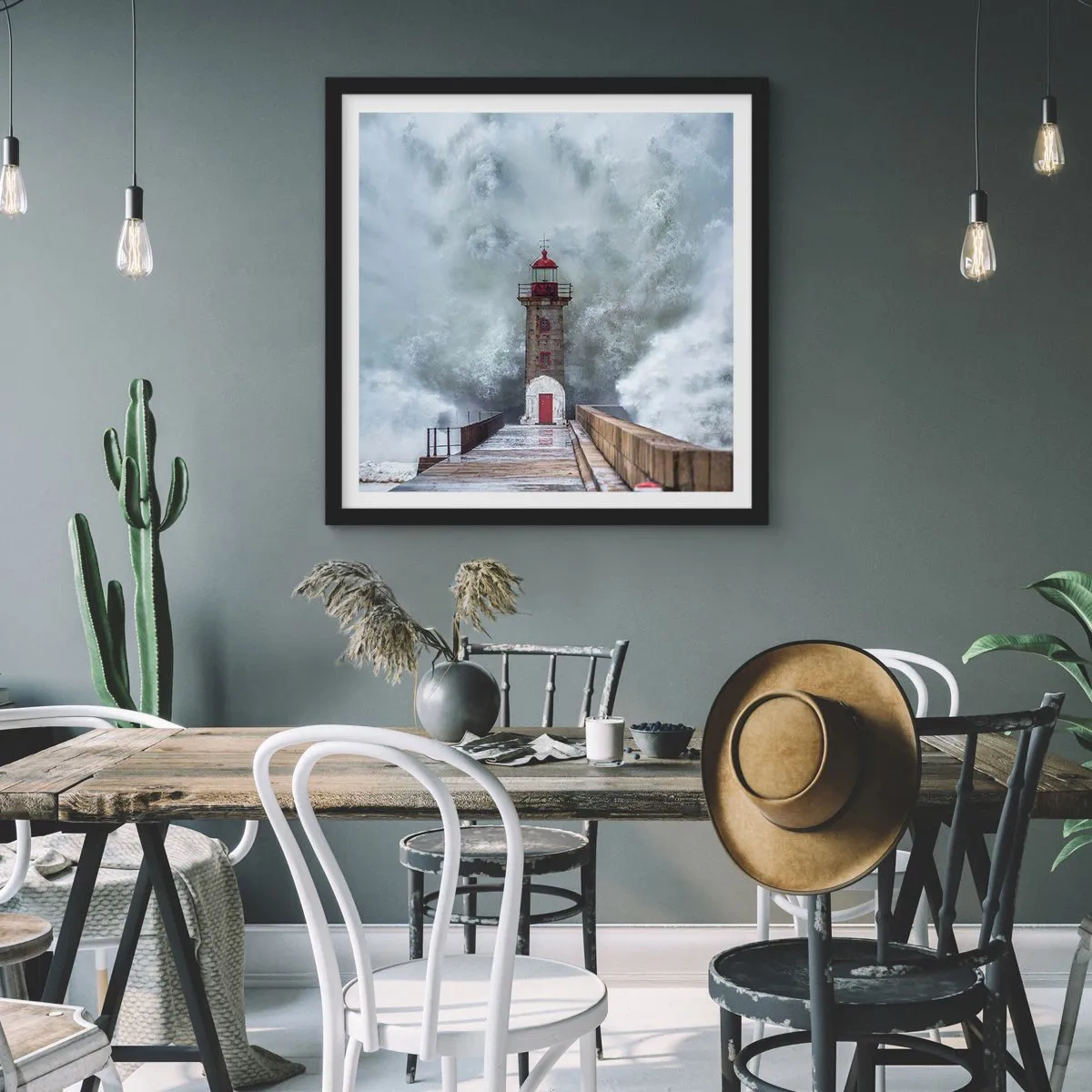 Poster în ramă neagră - Zgomotul apelor, sunetul vântului - 60x60 cm