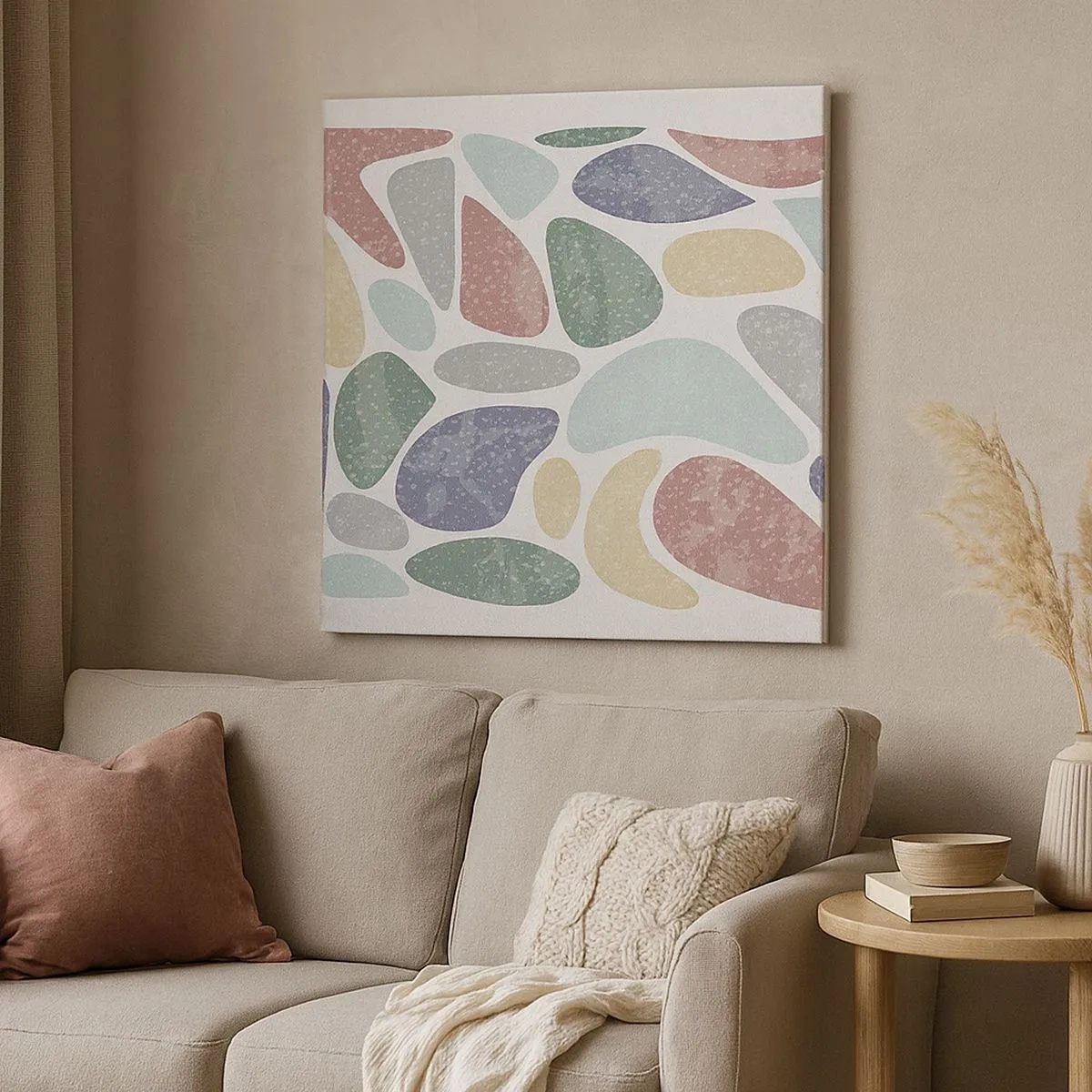 Tablou pe pânză - Un mozaic de culori pudrate - 30x30 cm