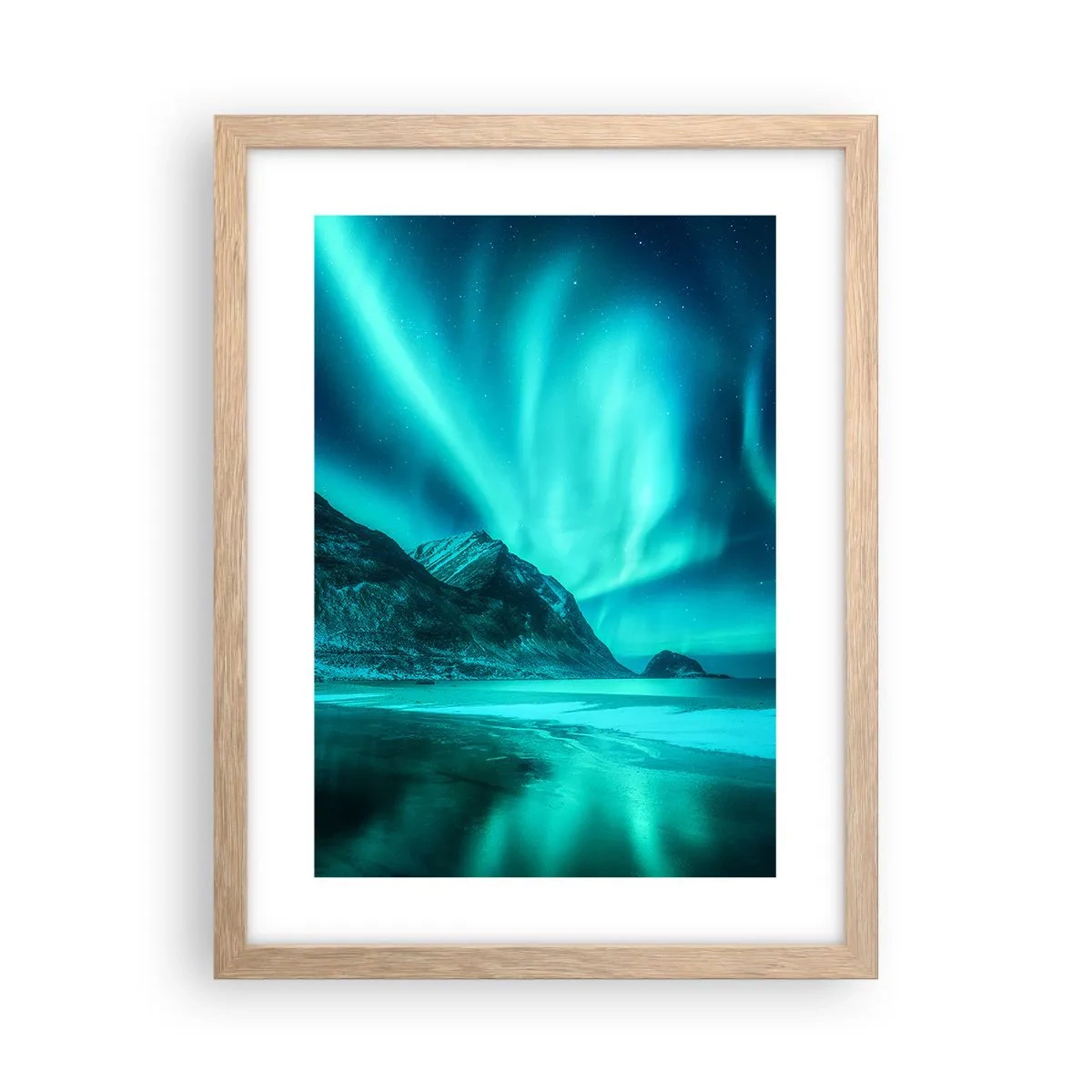 Poster în ramă de stejar deschis - Minunile din nord - 30x40 cm