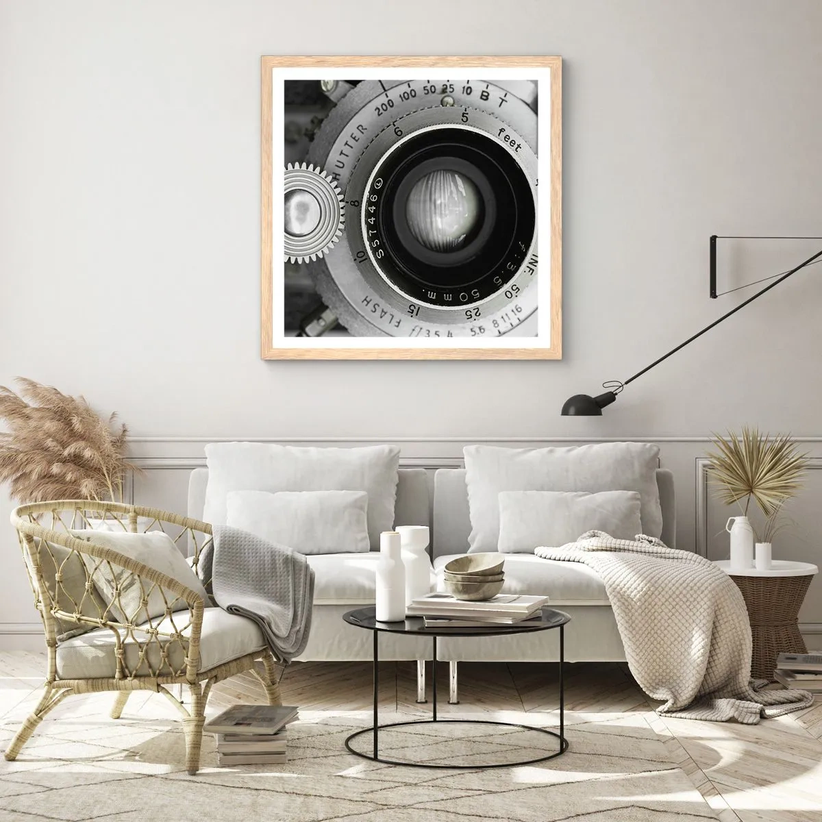 Poster în ramă de stejar deschis - Povestea de la Hollywood - 30x30 cm
