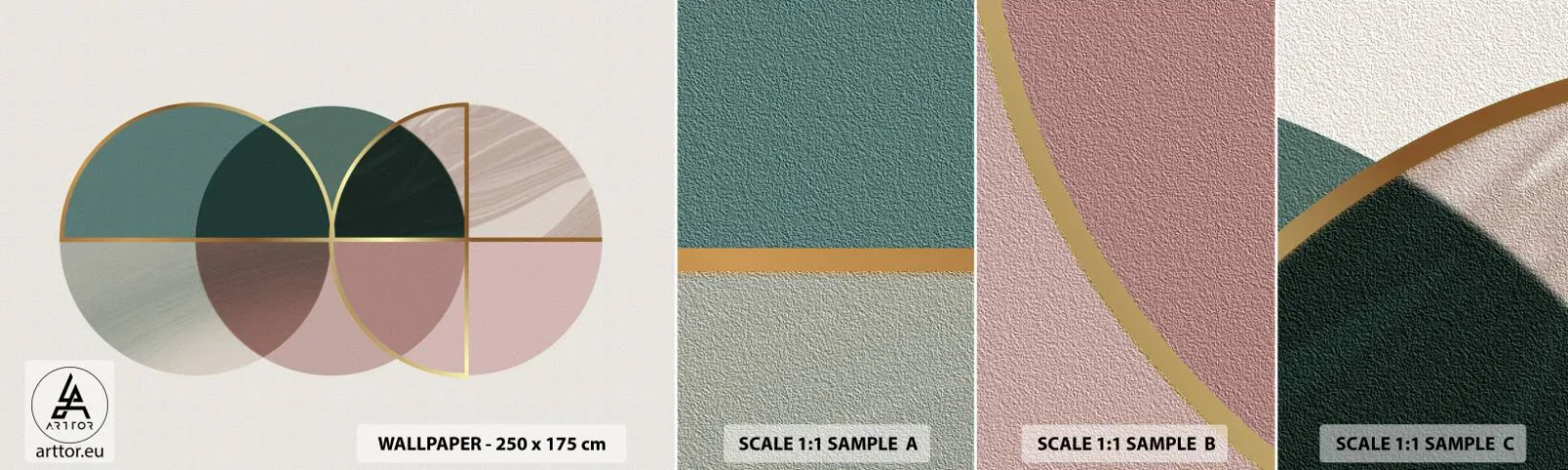 Mostră de Tapet Standard Eco - Roată cu roată… - Abstracția, Bucată, Model modern - 100x30 cm